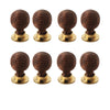 8 Pack - Large Rosewood Polished Brass Beehive Cupboard Knobs