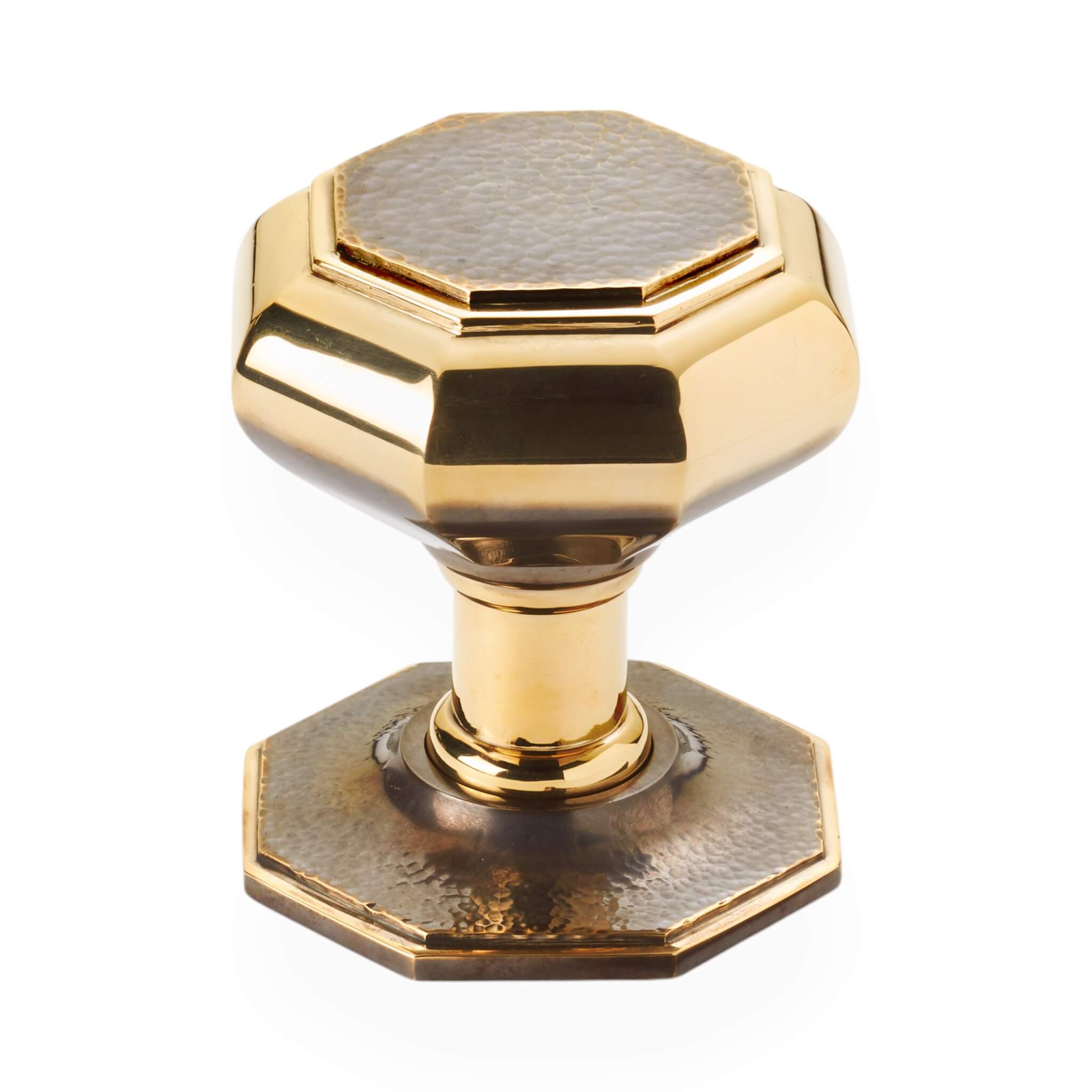 Very Large Octagonal Hammered Centre Door Knob Aged Brass AB Very Large Octagonal Hammered Centre Door Knob Aged Brass AB