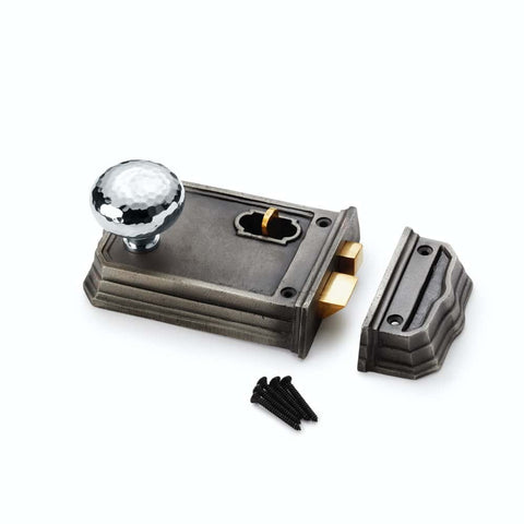 Large Victorian Gothic Rim Lock And Door Knob