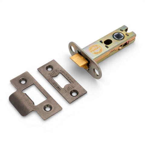 3 inch pewter heavy duty tubular door latch CE certified with brass latch bolt and strike plates
