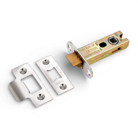 3 inch polished chrome heavy duty tubular door latch CE certified with brass latch bolt and strike plates