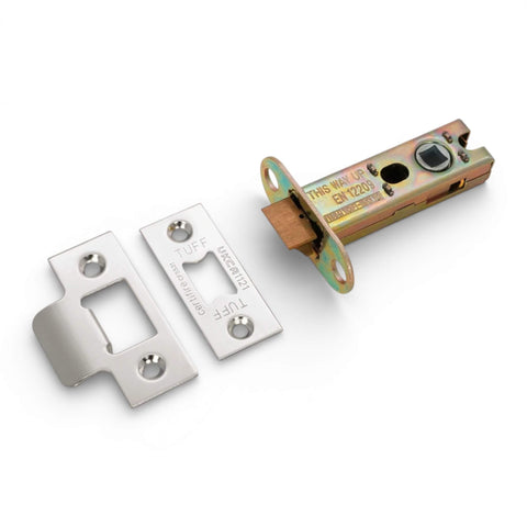 4 inch polished nickel heavy duty mortice tubular door latch with strike plate and dust box CE fire rated door hardware