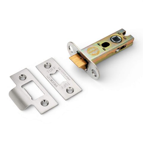 4 inch satin chrome heavy duty tubular door latch CE certified with brass latch bolt and strike plates