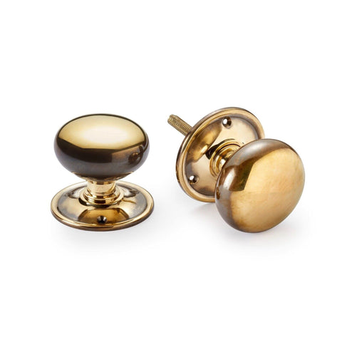 65mm Aged Solid Brass Cottage Rim Mortice Door Knobs Knob Pair Set Quality