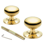 65mm Polished Brass Cottage Door Knobs