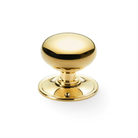 65mm Polished Brass Cottage Door Knobs