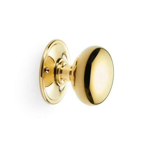 65mm Polished Brass Cottage Door Knobs