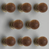 8 Pack - Large Rosewood Antique Brass Beehive Cupboard Knobs