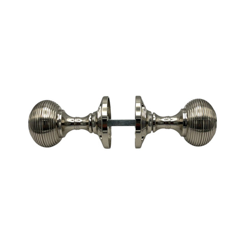 8 Pairs of Polished Nickel Beehive Sprung Mortice Solid Door Knobs Knob Pair Set