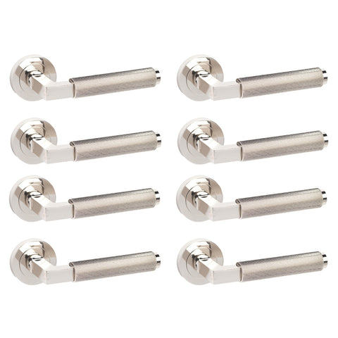 8 Pairs Polished Nickel Knurled Internal Door Handles Set