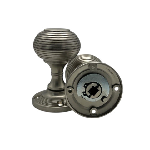 8 Pairs Satin Nickel Beehive Sprung Mortice Solid Door Knobs Knob Pair Set