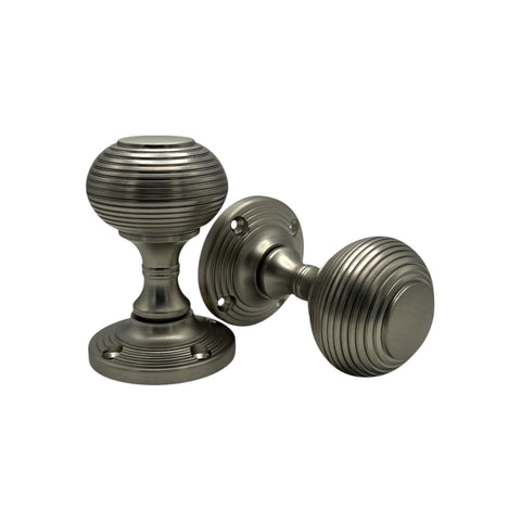 8 Pairs Satin Nickel Beehive Sprung Mortice Solid Door Knobs Knob Pair Set