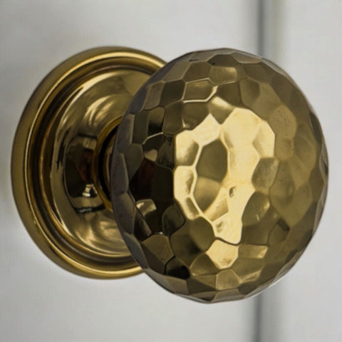 8 Small Solid Aged Brass Hammered Cupboard Door Knobs Cabinet Pull