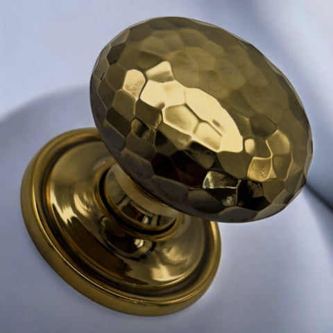 8 Small Solid Aged Brass Hammered Cupboard Door Knobs Cabinet Pull