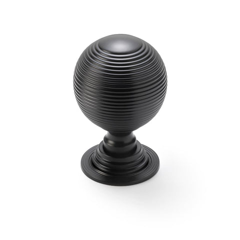 80mm Powder Coated Black Beehive Centre Door Knob