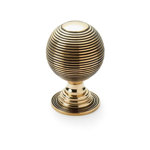 80mm Aged Brass Beehive Centre Door Knob