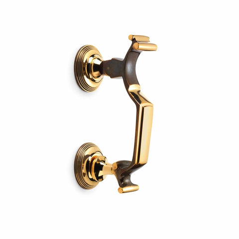 Aged Brass Reeded Doctor Door Knocker