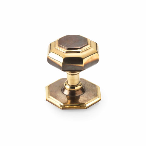 Aged Brass Octagonal Centre Door Knob
