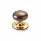 Aged Brass Plain Cottage Centre Door Knob
