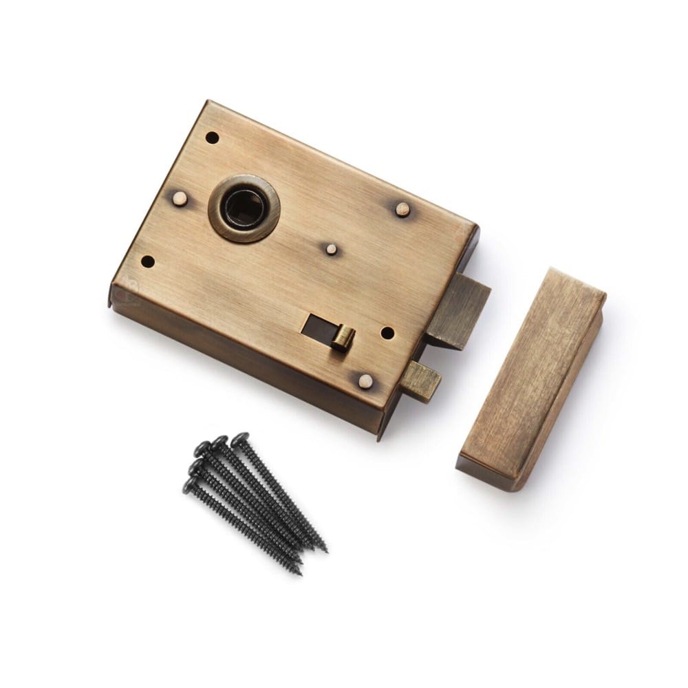 Aged Brass Rim Latch Lock | AB Hardware – ABHardware
