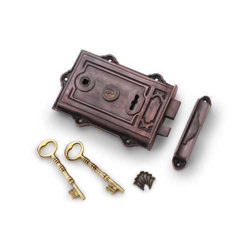 Aged Bronze Davenport Rim Lock Aged Bronze Hollow Beehive Door Knobs Knob Set