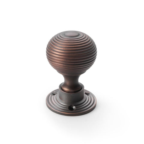 Aged Bronze Davenport Rim Lock Aged Bronze Hollow Beehive Door Knobs Knob Set