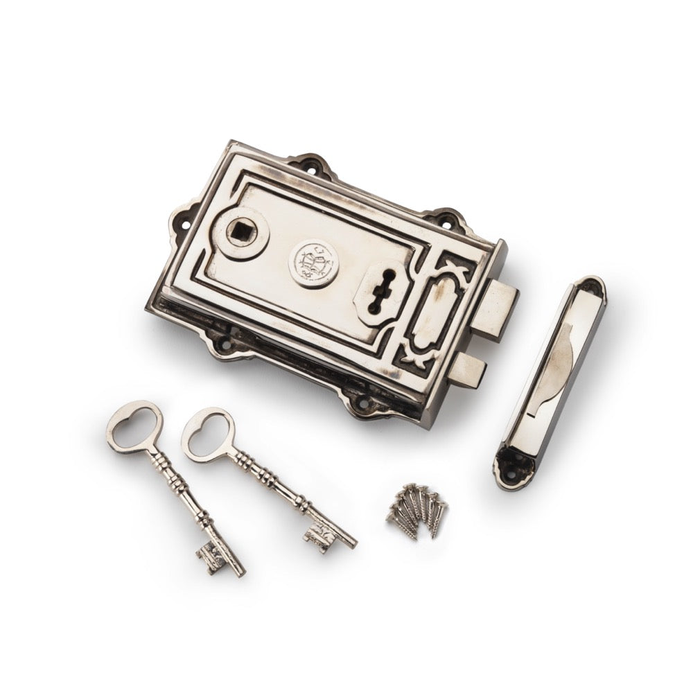 Aged Nickel Davenport Rim Lock |AB Hardware – ABHardware