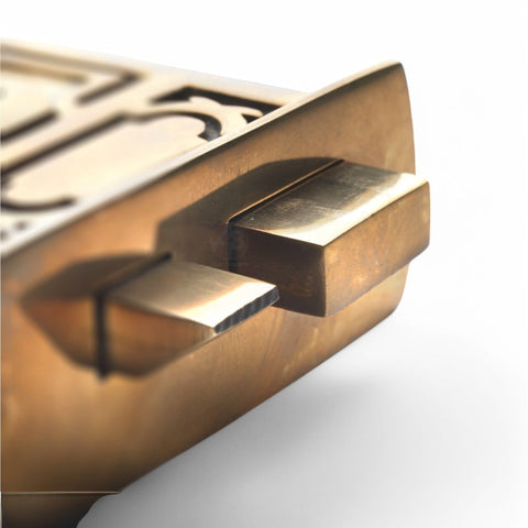 Aged Solid Brass Davenport Rim Lock Beehive Door Knobs Knob Set Solid Antique