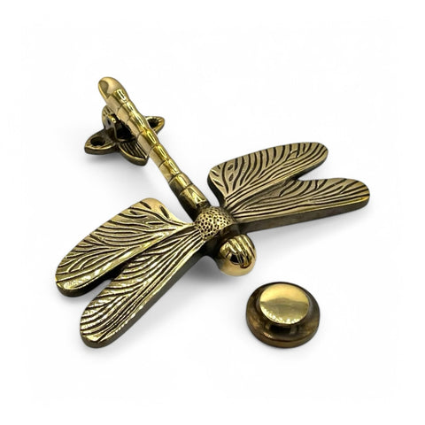 Aged Solid Brass Dragonfly Door Knocker