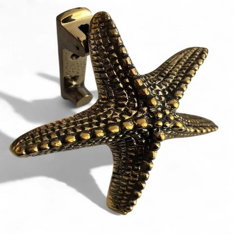 Aged Solid Brass Starfish Door Knocker Nautical Sea Style Knockers Antique
