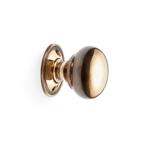 Antique Brass Flanged Rim Lock 40mm Aged Brass Cottage Door Knobs