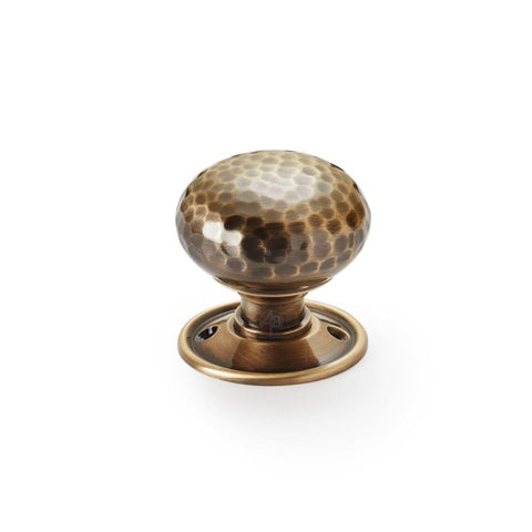 Antique Brass Hammered Cottage Door Knobs