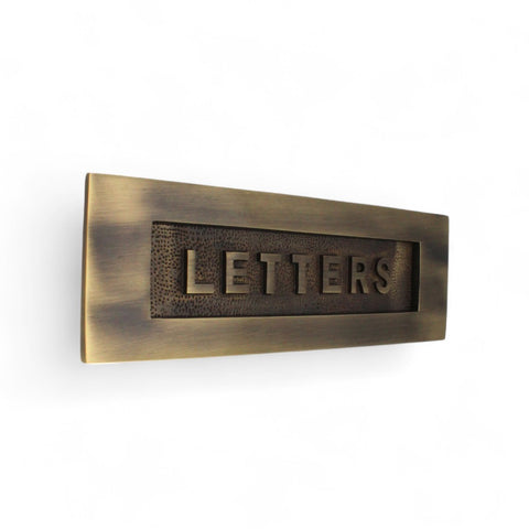 Antique Brass Letters Letter Box Plate 250 x 76mm