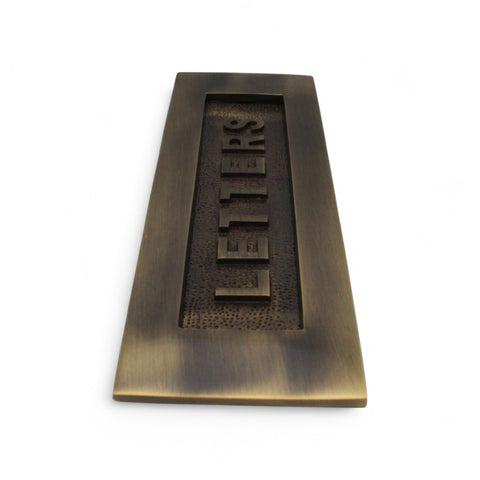 Antique Brass Letters Letter Box Plate 250 x 76mm
