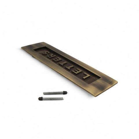 Antique Brass Letters Letter Box Plate 250 x 76mm