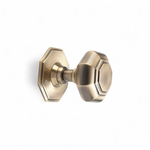 Antique Brass Octagonal Centre Door Knob