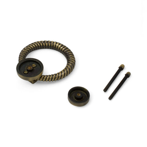 Antique Brass Reeded Ring Door Knocker