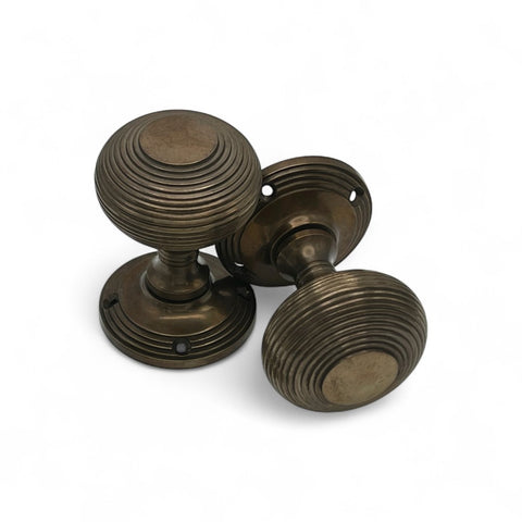 Antique Solid Brass 55mm Mortice Unsprung Internal Door Knobs Knob Pair Set