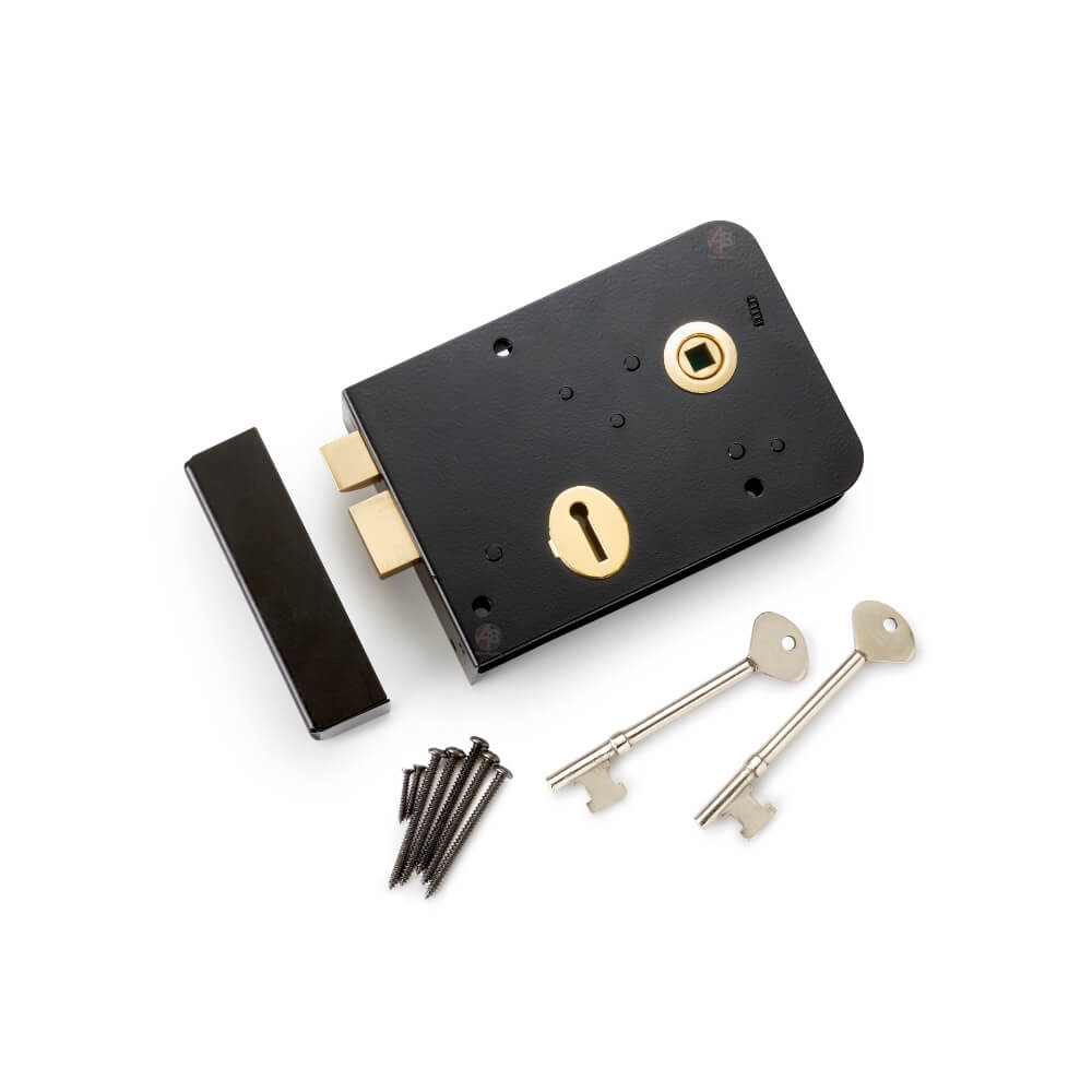 Pewter & Antique Brass Olde Victorian Rim Lock | AB Hardware – ABHardware