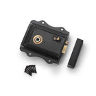 Black & Antique Brass Olde Victorian Rim Lock