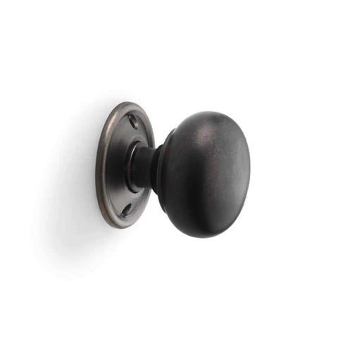 Black Antique Olde Victorian Rim Lock Matt Antique Cottage Door Knobs