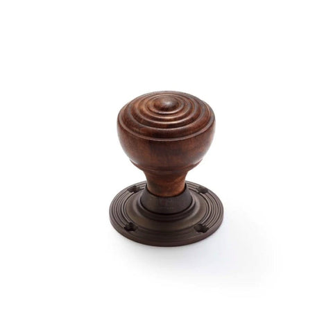 Black Antique Olde Victorian Rim Lock Rosewood Matt Antique Ringed Door Knobs