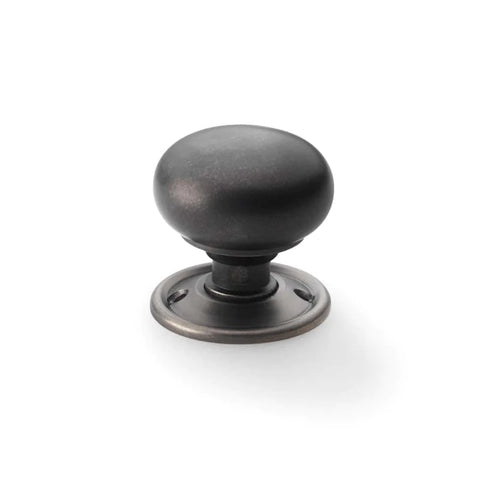 Black Brass Flanged Rim Lock Pewter Cottage Door Knobs