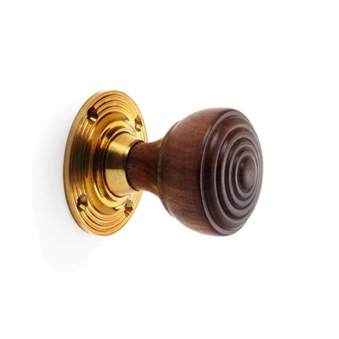 Black Brass Flanged Rim Lock Rosewood Polished Brass Ringed Door Knobs