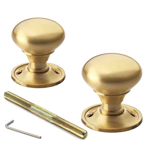 Black Brass Flanged Rim Lock Satin Brass Cottage Door Knobs