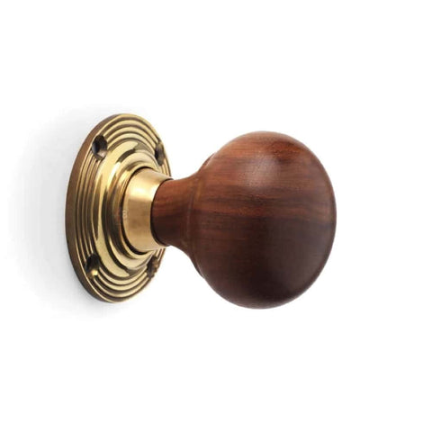 Black Brass Olde Victorian Rim Lock Rosewood Aged Brass Bun Door Knobs