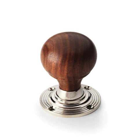 Black Brass Olde Victorian Rim Lock Rosewood Polished Nickel Bun Door Knobs