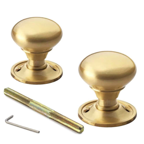 Black Brass Olde Victorian Rim Lock Satin Brass Cottage Door Knobs