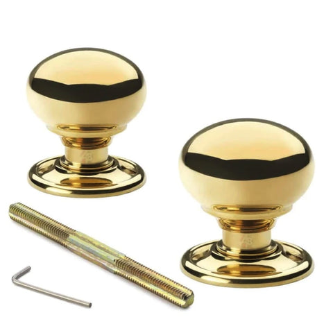 Black Brass Rim Latch Lock 40mm Polished Brass Cottage Door Knobs