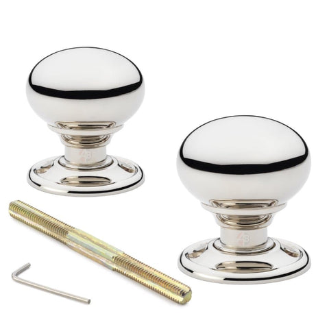 Black Brass Rim Latch Lock 40mm Polished Nickel Cottage Door Knobs
